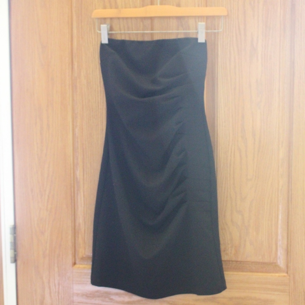 Speechless, strapless side ruching black dress....